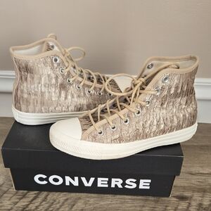 Converse Women's Textured Beige High-Top Sneakers